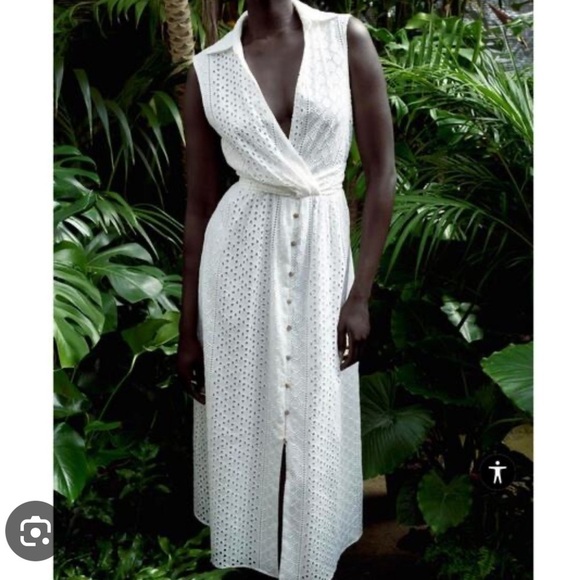 Zara NWT openwork embroidered midi dress 3017/653 - Picture 2 of 8